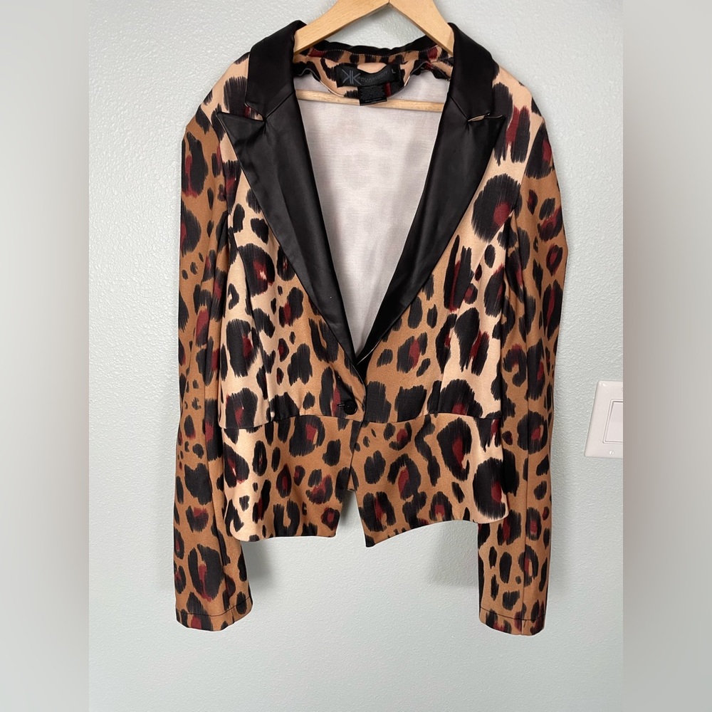 Kardashian Kollection Cheetah Blazer size Large